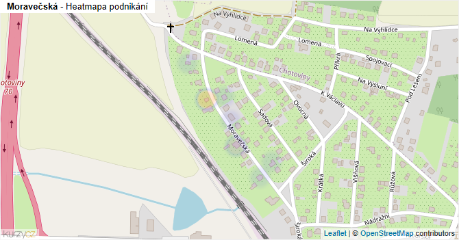 Moravečská - mapa podnikání