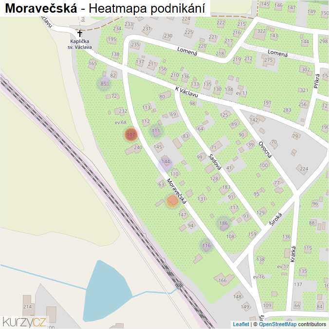 Mapa Moravečská - Firmy v ulici.