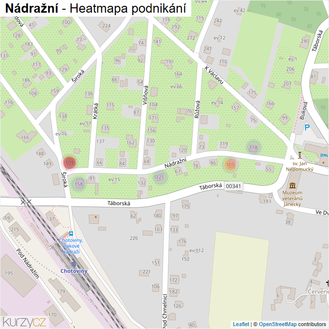 Mapa Nádražní - Firmy v ulici.