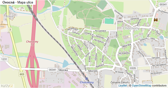 Ovocná - mapa ulice