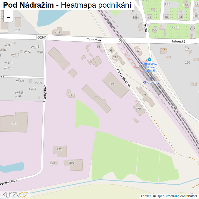 Mapa Pod Nádražím - Firmy v ulici.