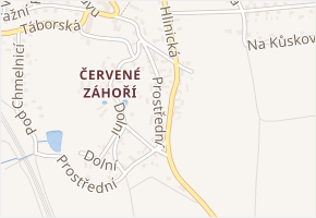 Prostřední v obci Chotoviny - mapa ulice