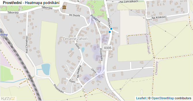Prostřední - mapa podnikání