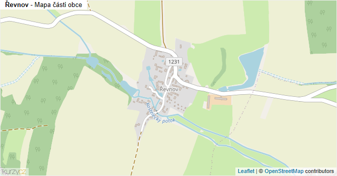 Řevnov - mapa části obce