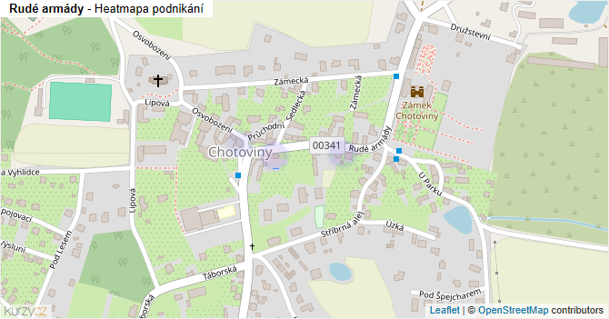Rudé armády - mapa podnikání