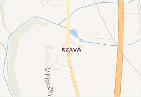 Rzavá v obci Chotoviny - mapa části obce