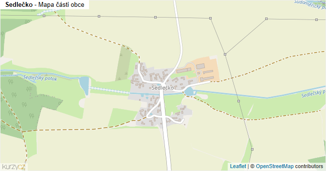 Sedlečko - mapa části obce