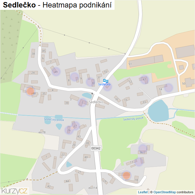 Mapa Sedlečko - Firmy v části obce.