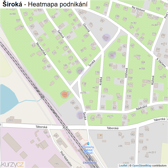 Mapa Široká - Firmy v ulici.