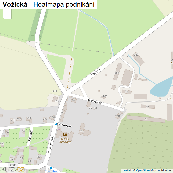 Mapa Vožická - Firmy v ulici.