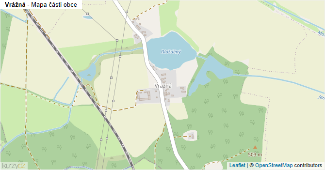 Vrážná - mapa části obce