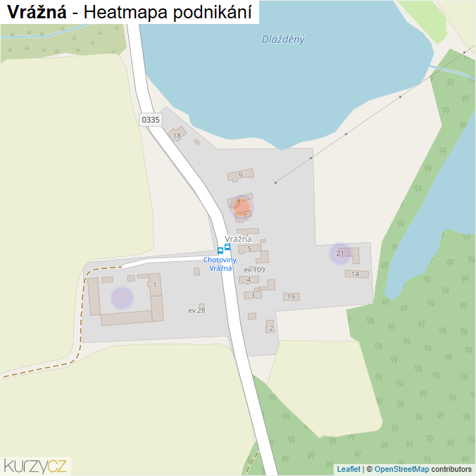 Mapa Vrážná - Firmy v části obce.