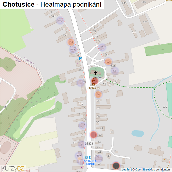 Mapa Chotusice - Firmy v části obce.