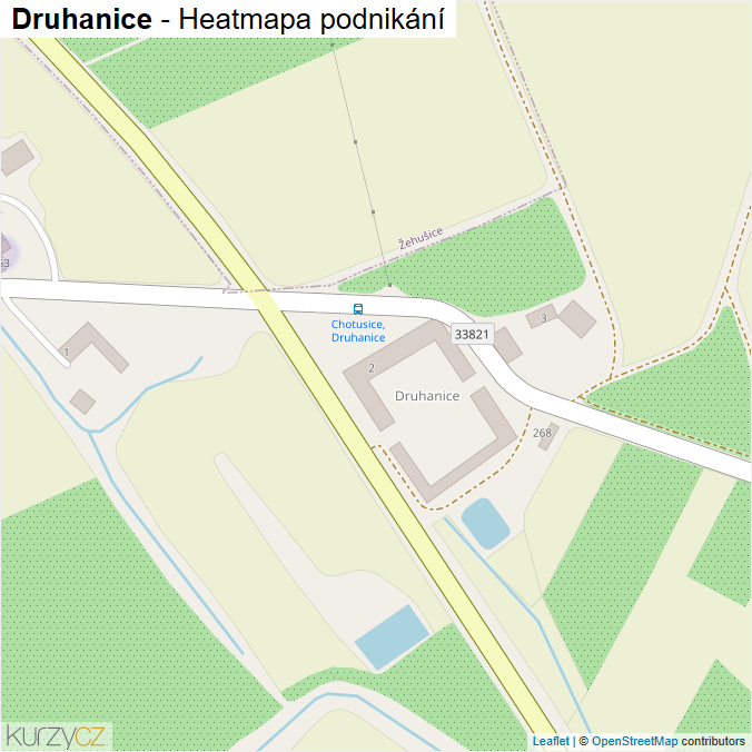 Mapa Druhanice - Firmy v části obce.