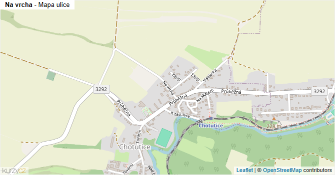 Na vrcha - mapa ulice
