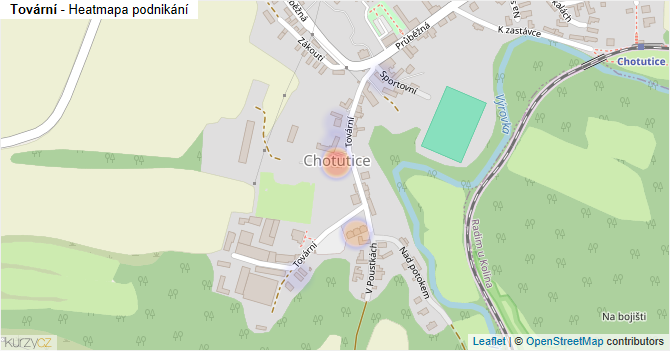 Tovární - mapa podnikání