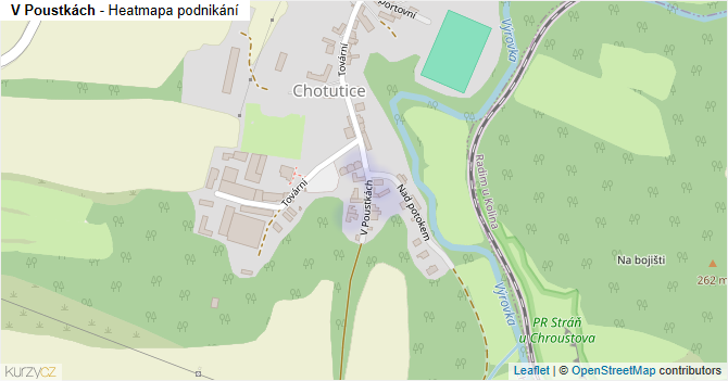 V Poustkách - mapa podnikání