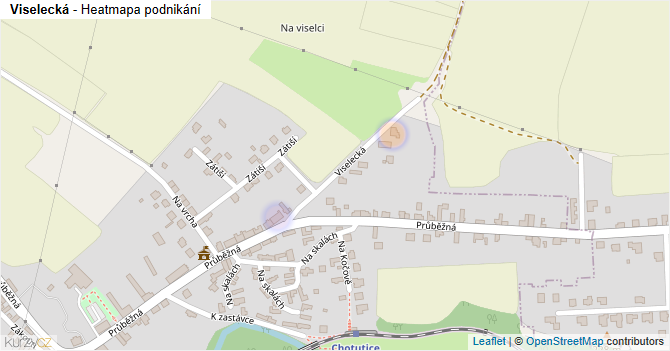 Viselecká - mapa podnikání