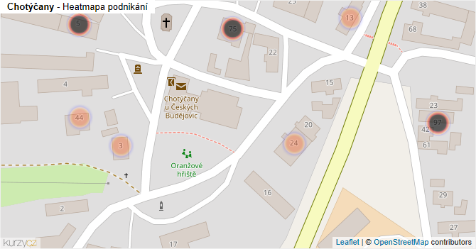 Chotýčany - mapa podnikání