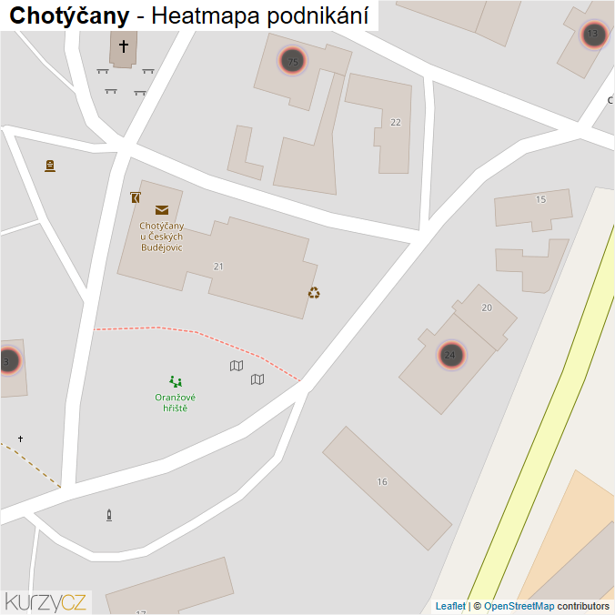 Mapa Chotýčany - Firmy v obci.