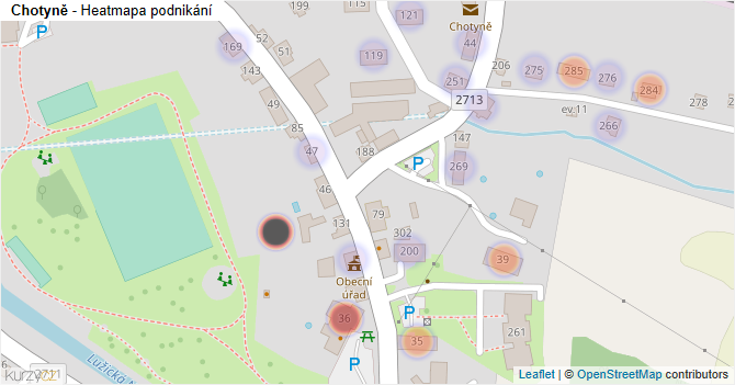 Chotyně - mapa podnikání