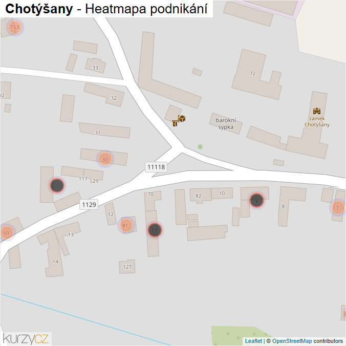 Mapa Chotýšany - Firmy v obci.