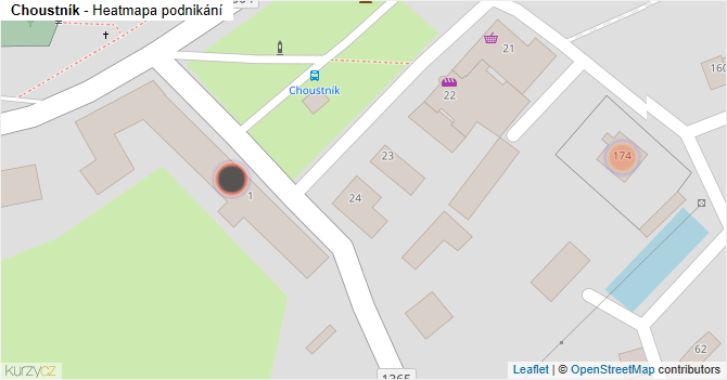 Choustník - mapa podnikání