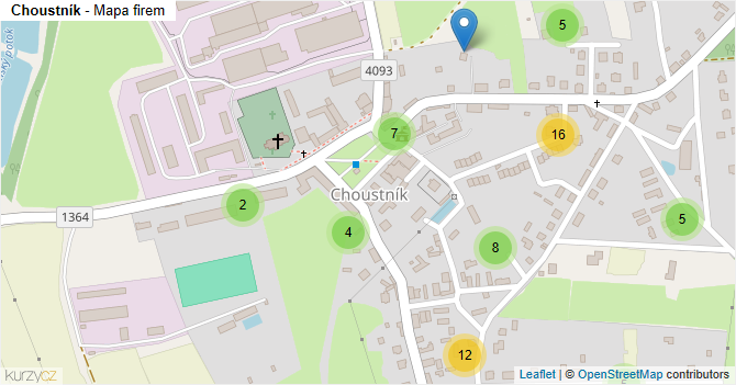 Choustník - mapa firem