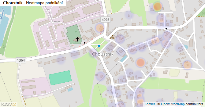 Choustník - mapa podnikání