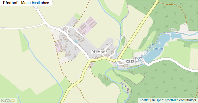 Předboř - mapa části obce