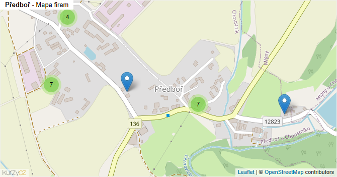 Předboř - mapa firem
