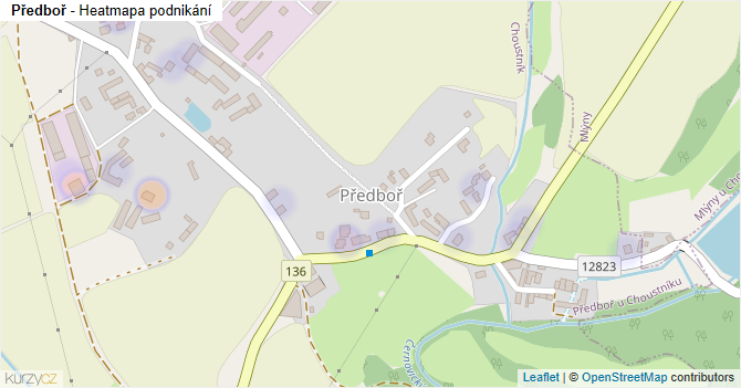 Předboř - mapa podnikání