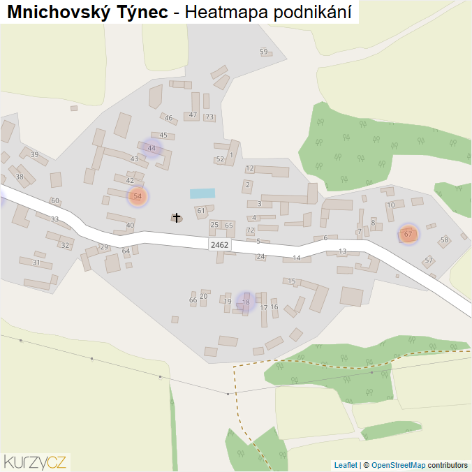 Mapa Mnichovský Týnec - Firmy v části obce.