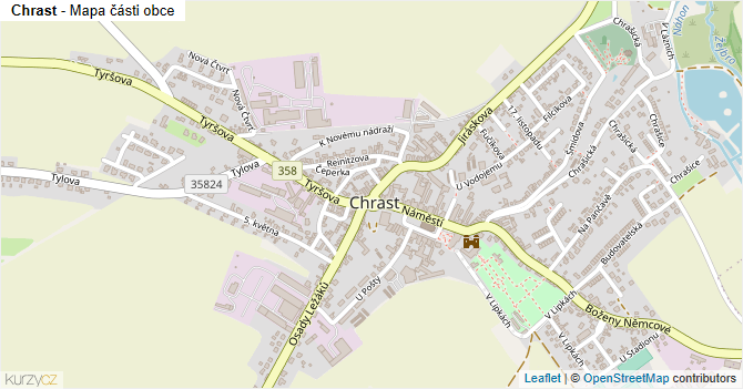 Chrast - mapa části obce