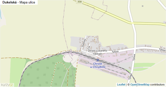 Dukelská - mapa ulice