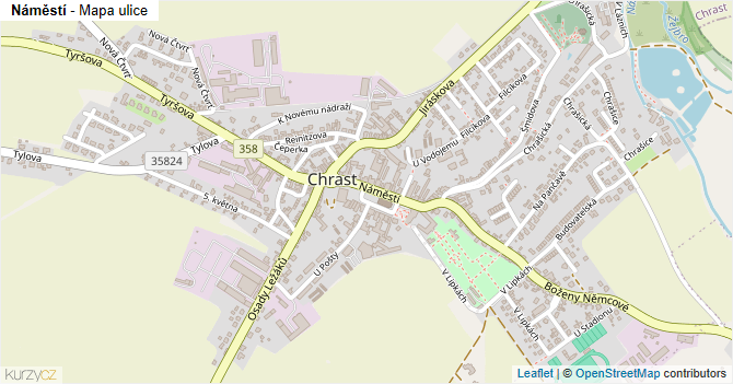 Náměstí - mapa ulice