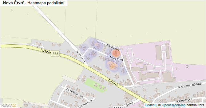 Nová Čtvrť - mapa podnikání