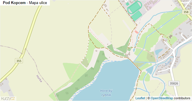 Pod Kopcem - mapa ulice