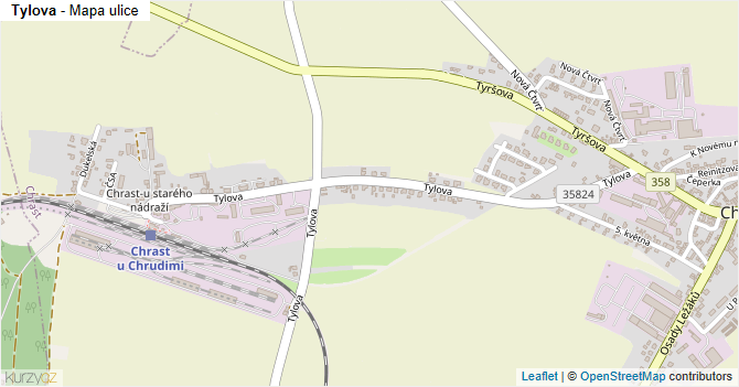 Tylova - mapa ulice