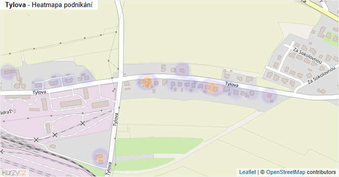 Tylova - mapa podnikání