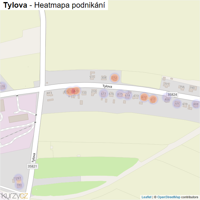 Mapa Tylova - Firmy v ulici.