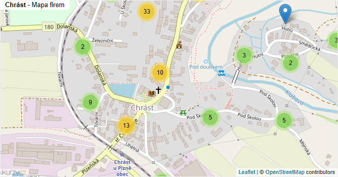 Chrást - mapa firem