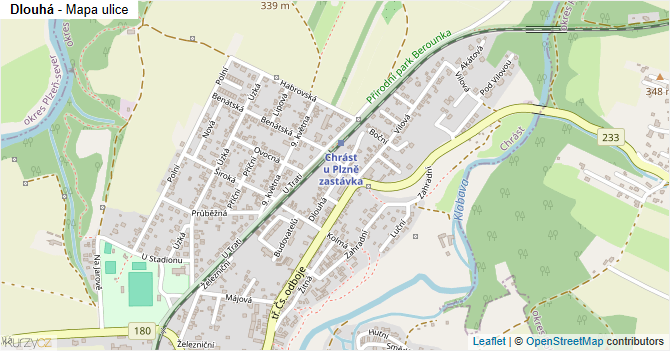 Dlouhá - mapa ulice