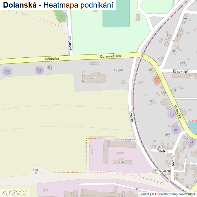Mapa Dolanská - Firmy v ulici.