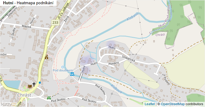 Hutní - mapa podnikání