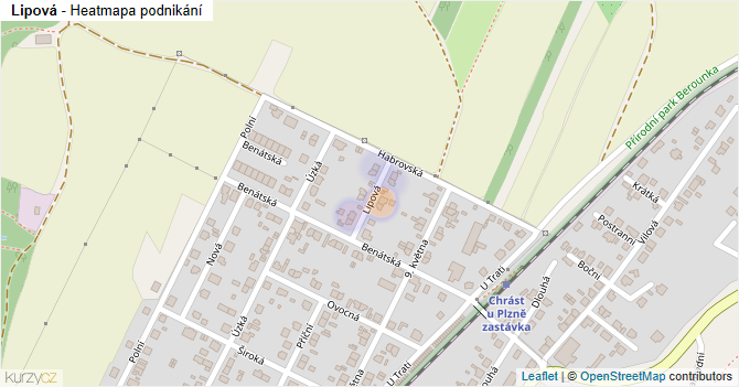 Lipová - mapa podnikání