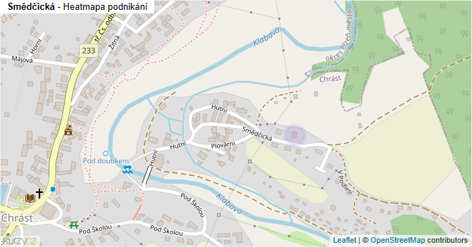 Smědčická - mapa podnikání