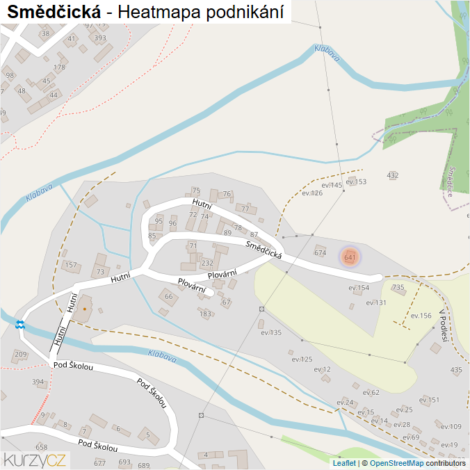 Mapa Smědčická - Firmy v ulici.