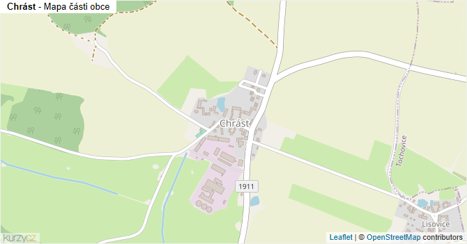 Chrást - mapa části obce