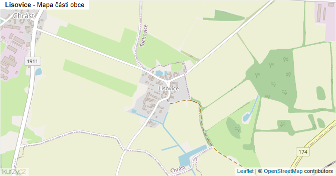Lisovice - mapa části obce
